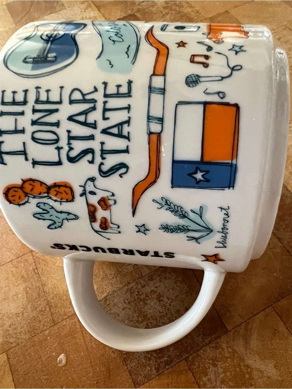 Starbucks White Mug with Black Logo Text
